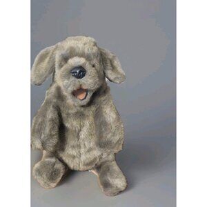 Folkmanis Sitting Dog Hand Puppet Pretend Play Plush Puppy Full Body Brown 15"